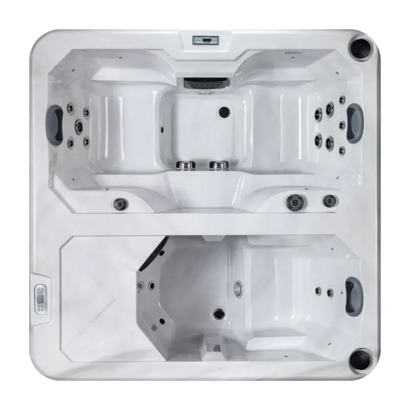 Barbade – Spa 3 places bi-zone Vendom, parfait pour la récupération après l'effort – Only Spa - White Marble - Vue du dessus