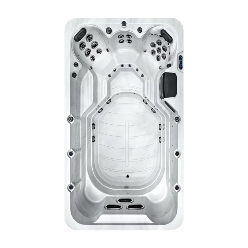 Ikaria – Spa de nage monozone – forme et relaxation – Vendom – Only Spa - White Marble - Vue de dessus