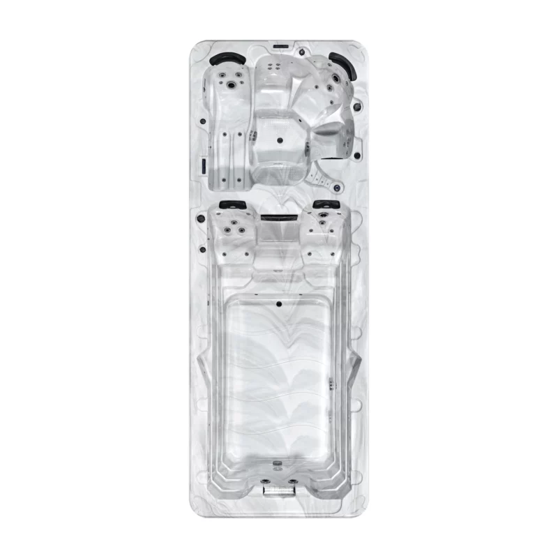Nisia – Spa de nage bi zone haut de gamme – Vendom – Only Spa - White Marble - Vue du dessus