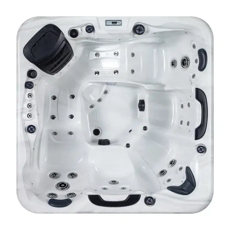 Piana – Spa 5 places relaxant Vendom, disponible chez Only Spa - White Marble - Vue du dessus