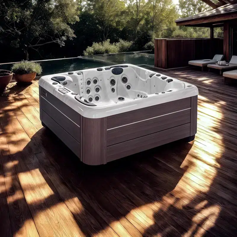 Antigua – Spa 5 places haut de gamme par Vendom – Only Spa - White Marble - Vue de coté