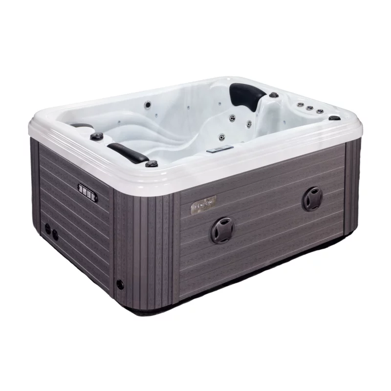 Mooréa – Spa 2 places compact Vendom, idéal pour les petits espaces – Only Spa - White Marble - Vue du face