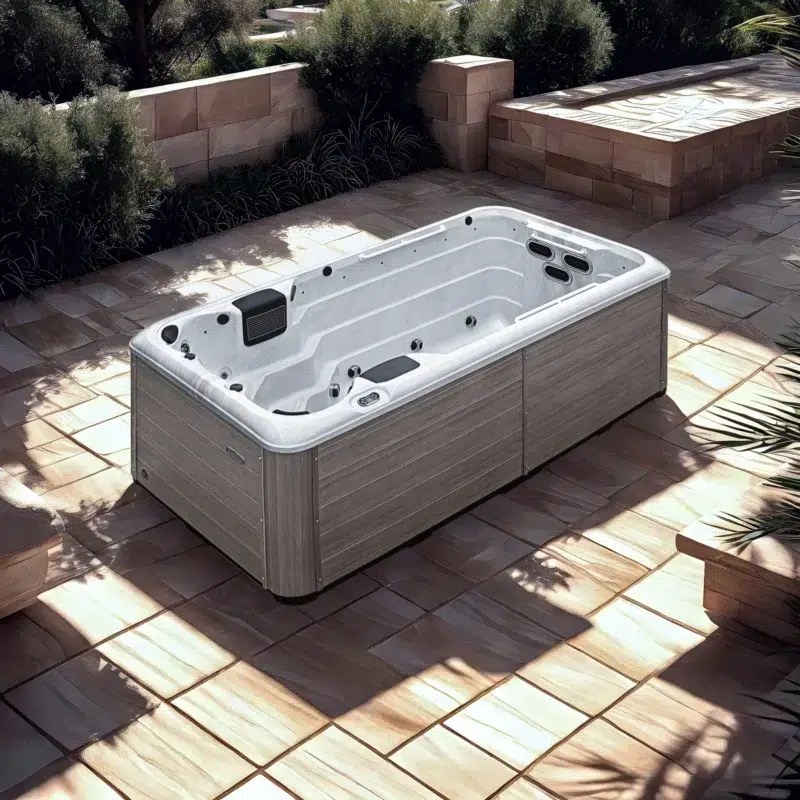 Sisco – Spa de Nage Mono-bassin par Vendom – Only Spa - White Marble - Vue de coté