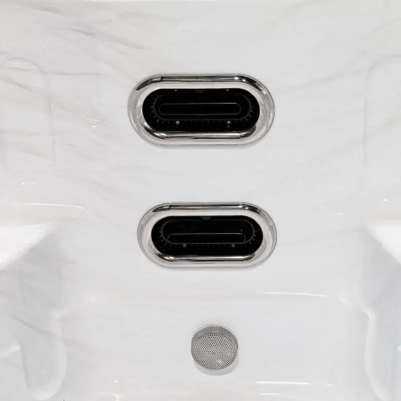 Nimos – Spa de nage monozone compact – Vendom – Only Spa - White Marble - Vue détaillée des buses de jets à contre courant
