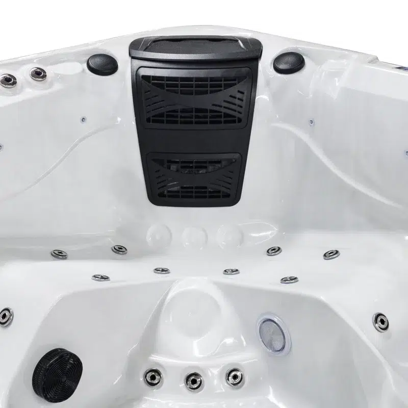 Piana – Spa 5 places relaxant Vendom, disponible chez Only Spa - White Marble - Vue détaillée du skimmer