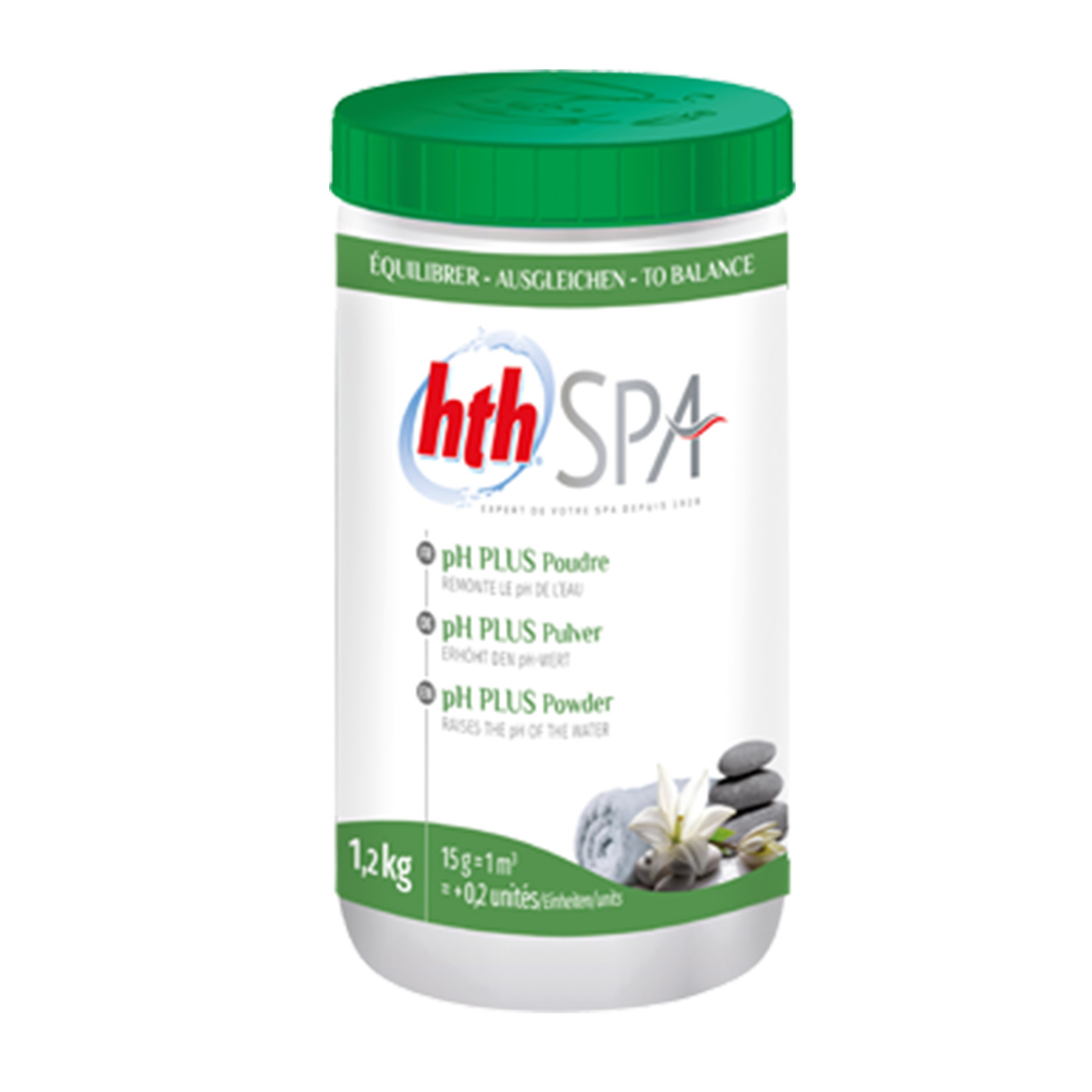 pH Plus HTH Spa – Poudre – 1,2 kg