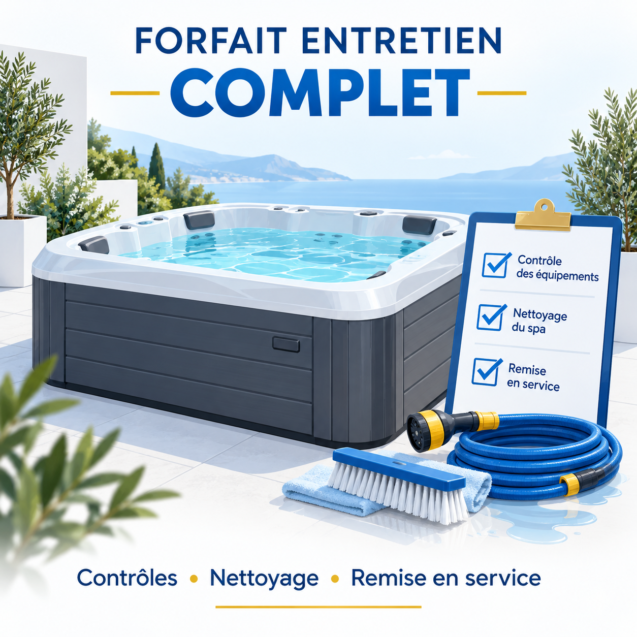 Forfaits d’entretien de spa à domicile